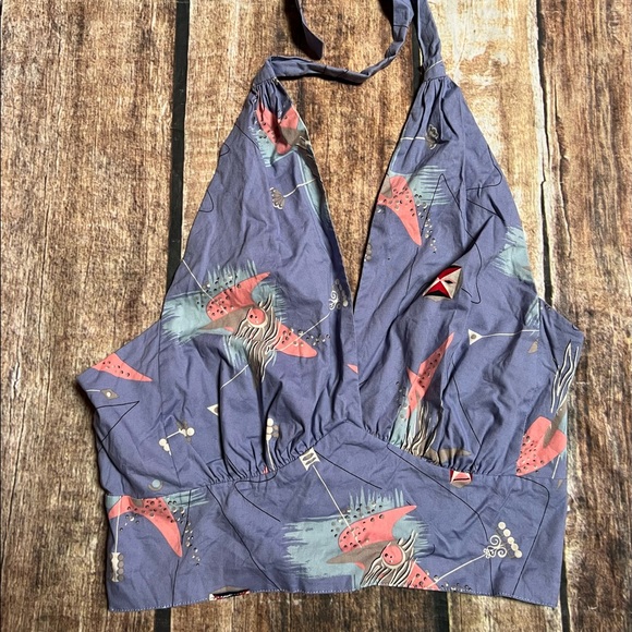 Trashy Diva Dottie Atomic Lilac halter top sz 14 - Picture 3 of 5